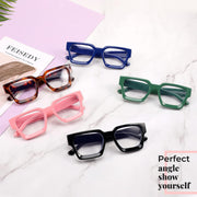 商品图片 6 | B0C1SQ2TX3 | FEISEDY Blue Light Blocking Glasses Thick Computer Eyewear Retro 90s Square Frame B2383