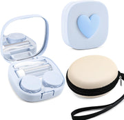 Blue | B0CNCZLH89 | FEISEDY Portable Cute Contact Lens Case Remover Tool With Mirror Tweezers Kit for Women and Girl B0081
