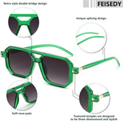 ÉÌƷͼƬ 106 | B09YTJ4FQZ | FEISEDY Vintage Square 70s Flat Aviator Sunglasses Women Men Classic Retro Stylish Frame UV400 Sunglasses B2622