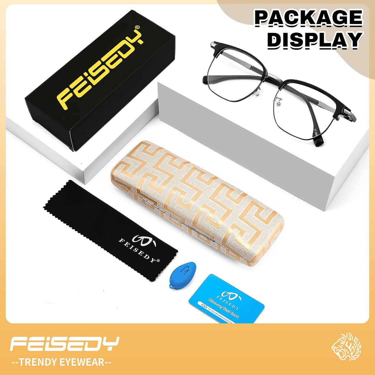 ÉÌƷͼƬ 19 | B0FKT9PDRD | FEISEDY Retro Semi Rimless Blue Light Glasses for Women Men B0438