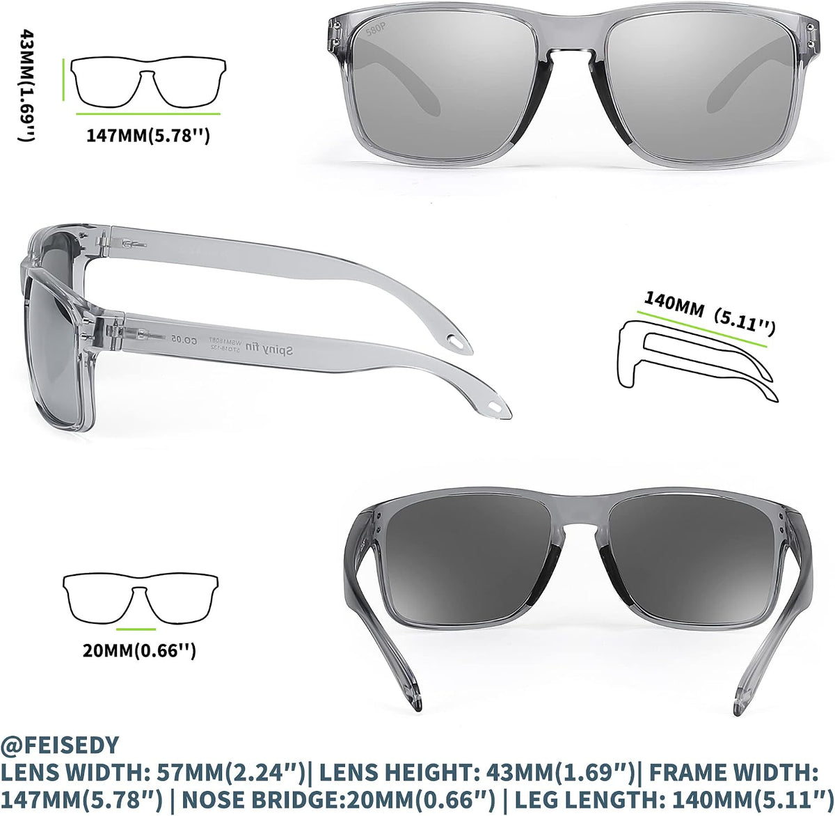 ÉÌƷͼƬ 6 | B09P11P3PC | FEISEDY Polarized Sports Sunglasses for Men Women, Classic Fishing Driving Cycling Goggles, UV400 Protection B2234