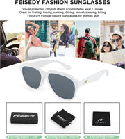 ÉÌƷͼƬ 6 | B09JP27SPD | FEISEDY Women Men Stylish Square 70s Sunglasses Fashion Unisex Shades UV400 Protection B2804