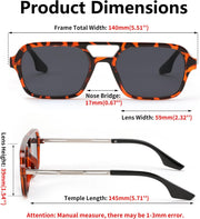 ÉÌƷͼƬ 18 | B0925V3NP4 | FEISEDY Vintage Square 70s Flat Aviator Sunglasses Women Men Metal Design Shades B2752