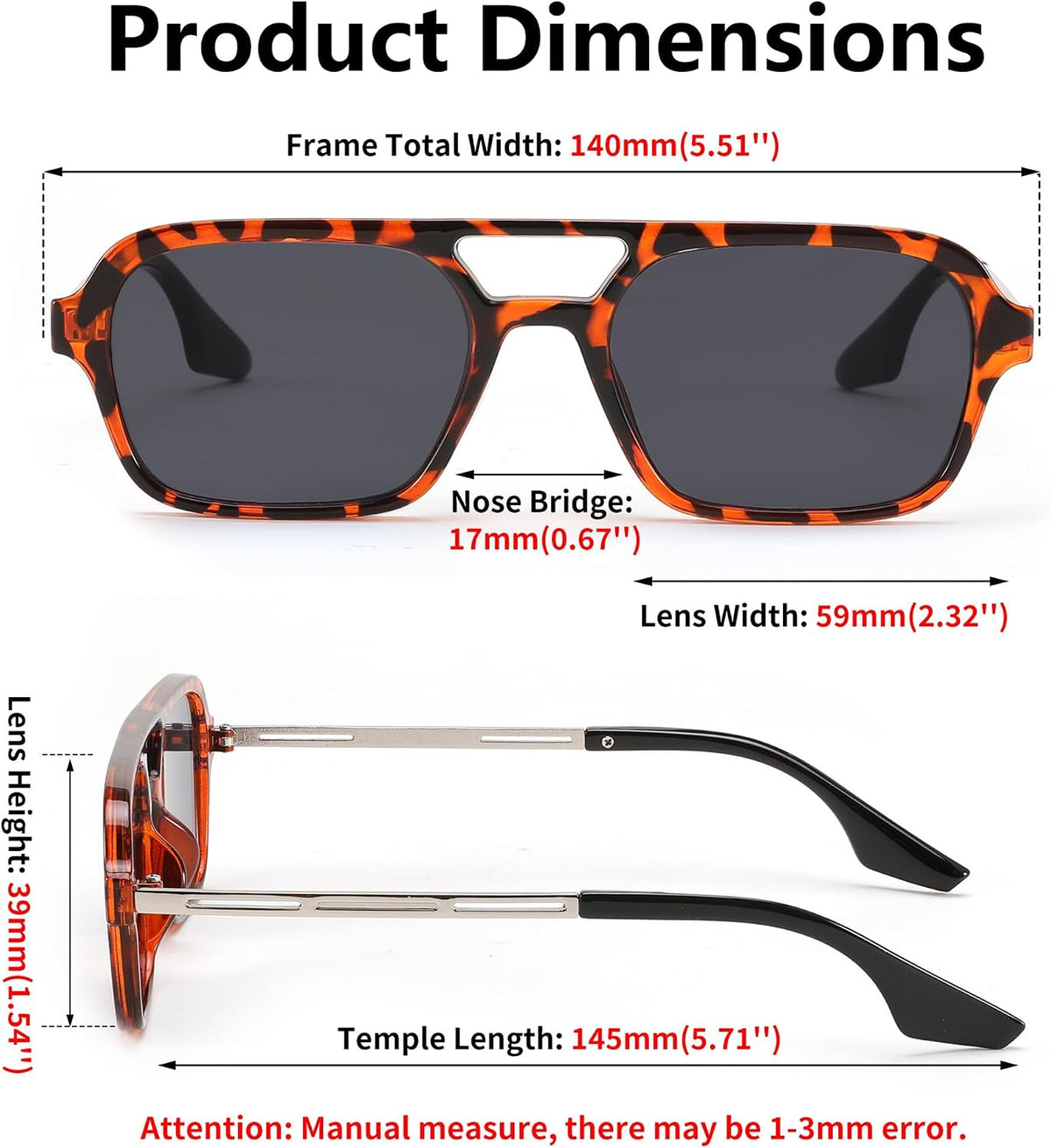 ÉÌƷͼƬ 18 | B0925V3NP4 | FEISEDY Vintage Square 70s Flat Aviator Sunglasses Women Men Metal Design Shades B2752