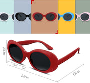 ÉÌƷͼƬ 5 | B074H8KFSZ | FEISEDY Sunglasses White Oval Clout Goggles for Women Men Retro Round Trendy Rimmed Clueless Costume Frame B2253