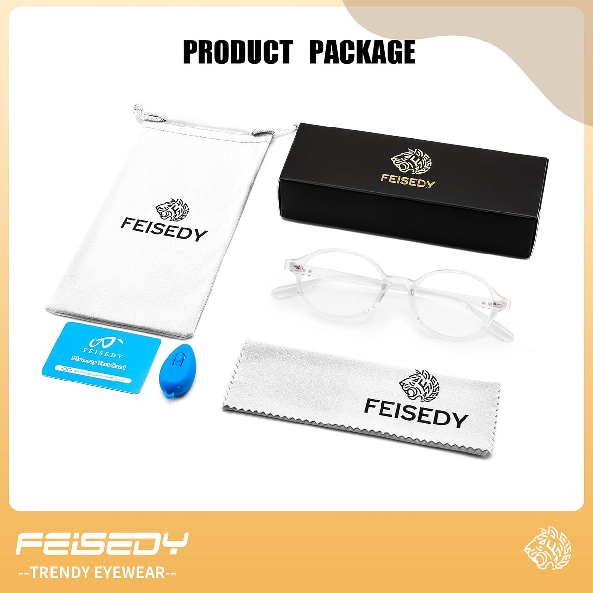 ÉÌƷͼƬ 20 | B0DJ4YNFXZ | FEISEDY Vintage Oval Blue Light Glasses for Women Men Stylish Lightweight 90s Eyeglasses Fake Nerd Y2k Eyewear Frame B0242