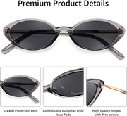ÉÌƷͼƬ 28 | B0H2VP4ZBG | FEISEDY Oval Cat Eye Sunglasses for Women, 90s Narrow Y2K Shades B0435