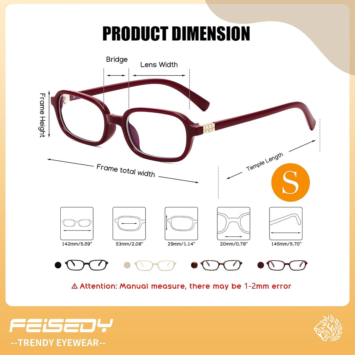 ÉÌƷͼƬ 33 | B0DXK32V6F | FEISEDY Fashion Rectangular Blue Light Glasses for Women Retro Small Frames Vintage Trendy 90s Square Eyeglasses B0255