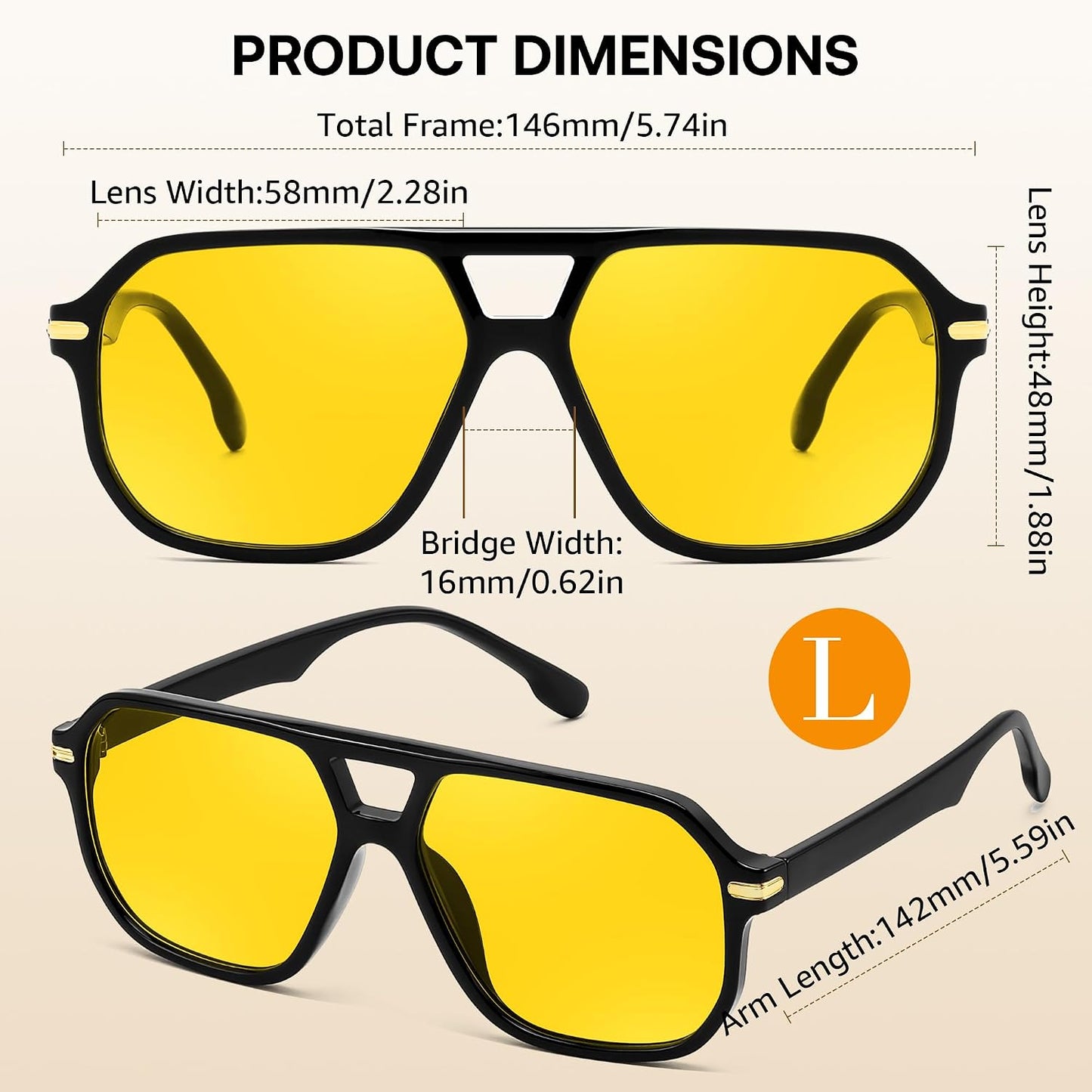 商品图片 30 | B0GTPJLQQN | FEISEDY Women Men Aviator Sunglasses UV400 Protection, Retro Trendy Square Frame for Driving Fishing Outdoor Daily B0425