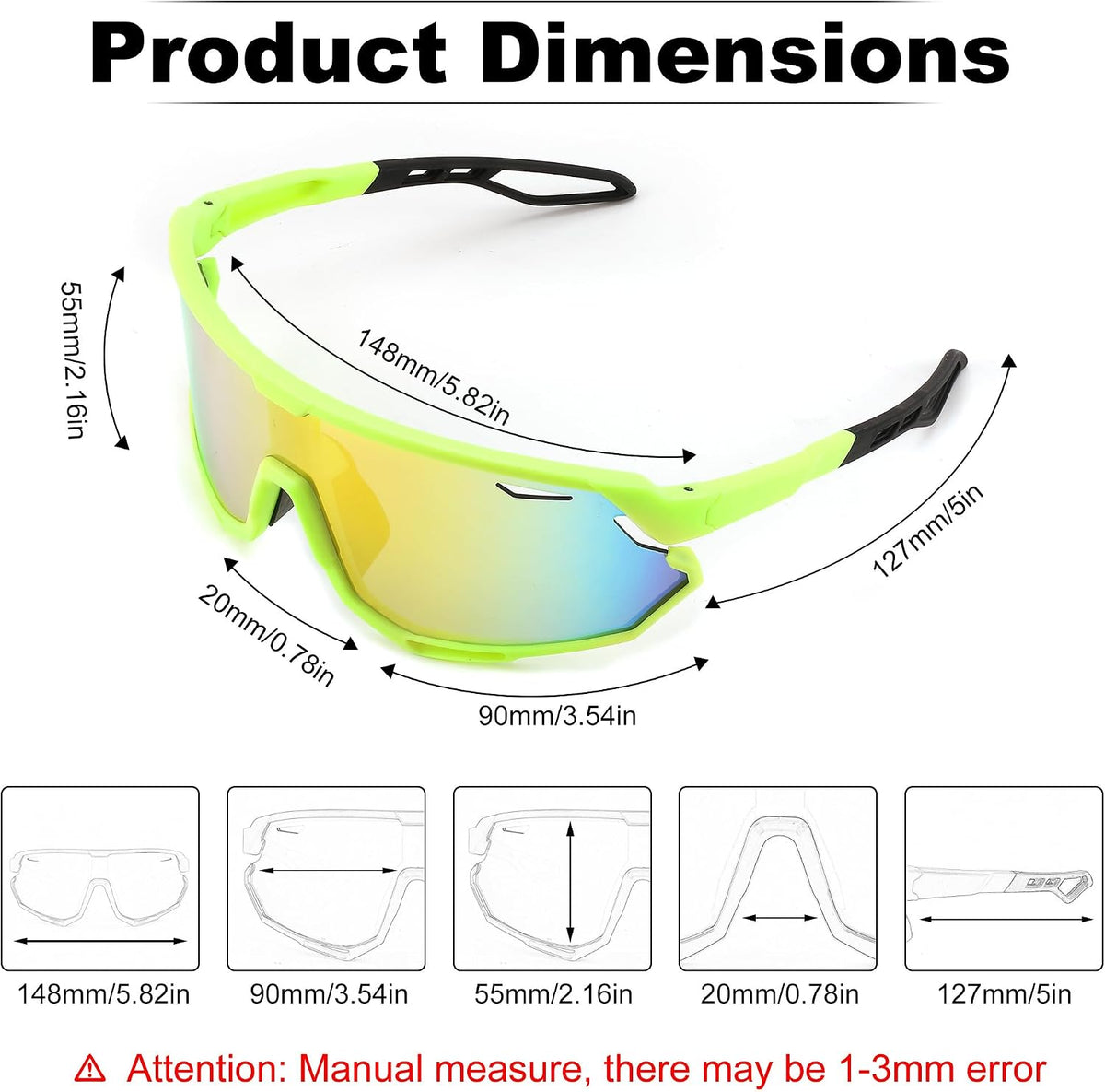 ÉÌƷͼƬ 6 | B0CNGK88DC | FEISEDY Sport Sunglasses for Men Women, Cycling Glasses with UV Protection, for Baseball, Ski, Runing, Golf B0082