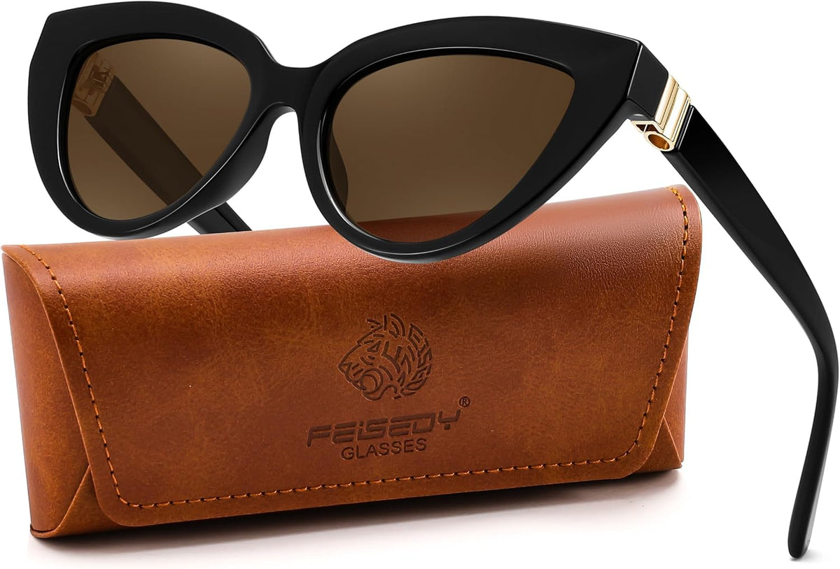 FEISEDY Cat eye Sunglasses Polarized and Retro Stylish for Women Men B0428