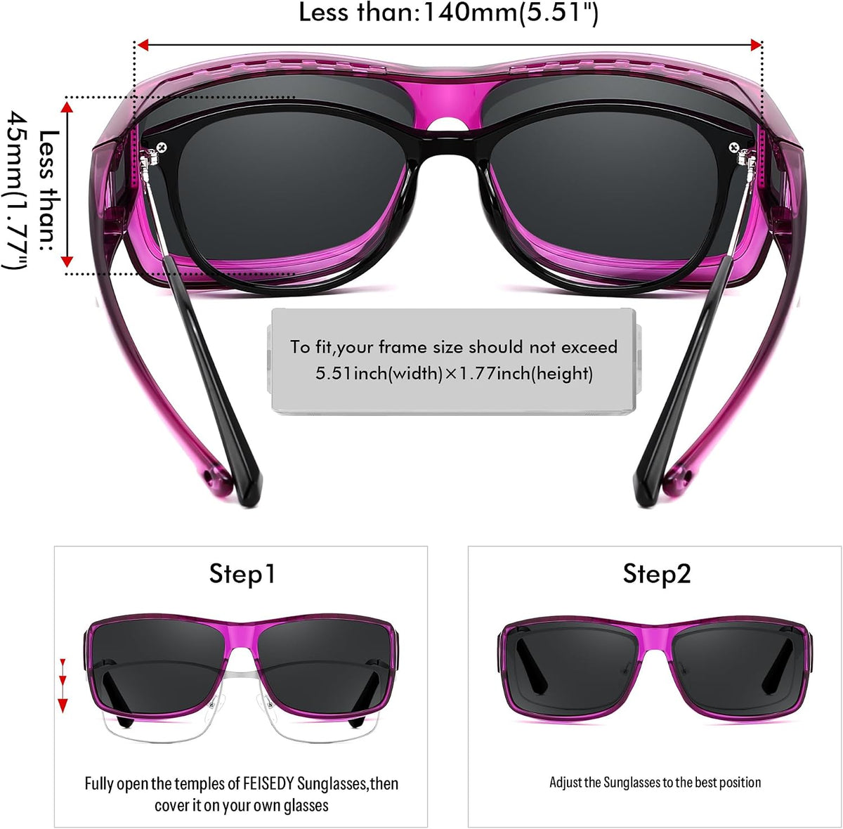ÉÌƷͼƬ 22 | B0GR4T274K | FEISEDY Polarized Fit Over Glasses Sunglasses Driving Outdoors B0330