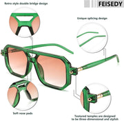 ÉÌƷͼƬ 43 | B09YTJ4FQZ | FEISEDY Vintage Square 70s Flat Aviator Sunglasses Women Men Classic Retro Stylish Frame UV400 Sunglasses B2622