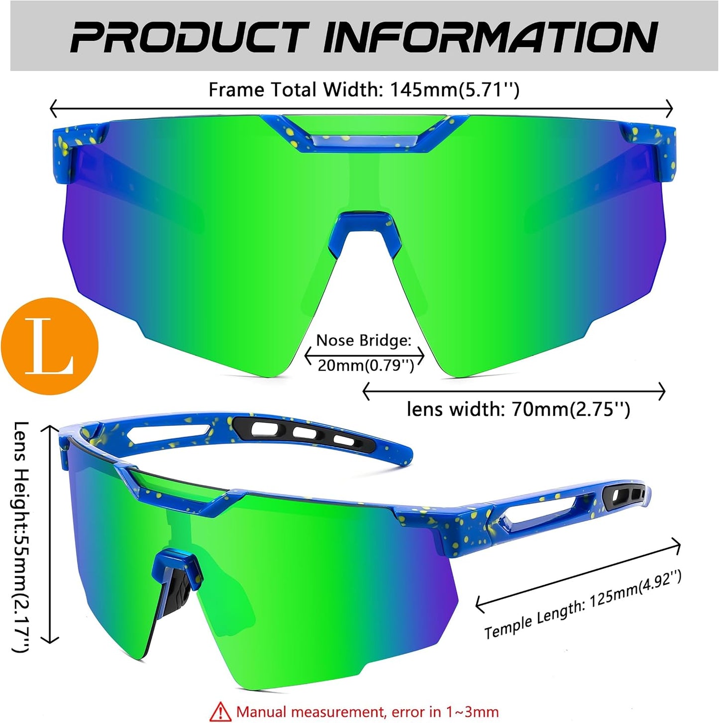 商品图片 13 | B0D2R93ZVQ | FEISEDY Cycling Sunglasses for Men Women, Sport Sunglasses for Baseball Softball Running Fishing Golf UV400 B0167