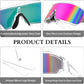 商品图片 4 | B0D3PKKSD9 | FEISEDY Trendy Futuristic Wrap Sunglasses Flat Top Mirrored One Piece Lens Reflective Sun Glasses for Women Men B0161