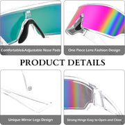ÉÌƷͼƬ 4 | B0D3PKKSD9 | FEISEDY Trendy Futuristic Wrap Sunglasses Flat Top Mirrored One Piece Lens Reflective Sun Glasses for Women Men B0161