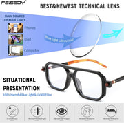 ÉÌƷͼƬ 12 | B0CNGDG64J | FEISEDY Vintage Square Blue Light Blocking Reading Glasses Women Men B0090
