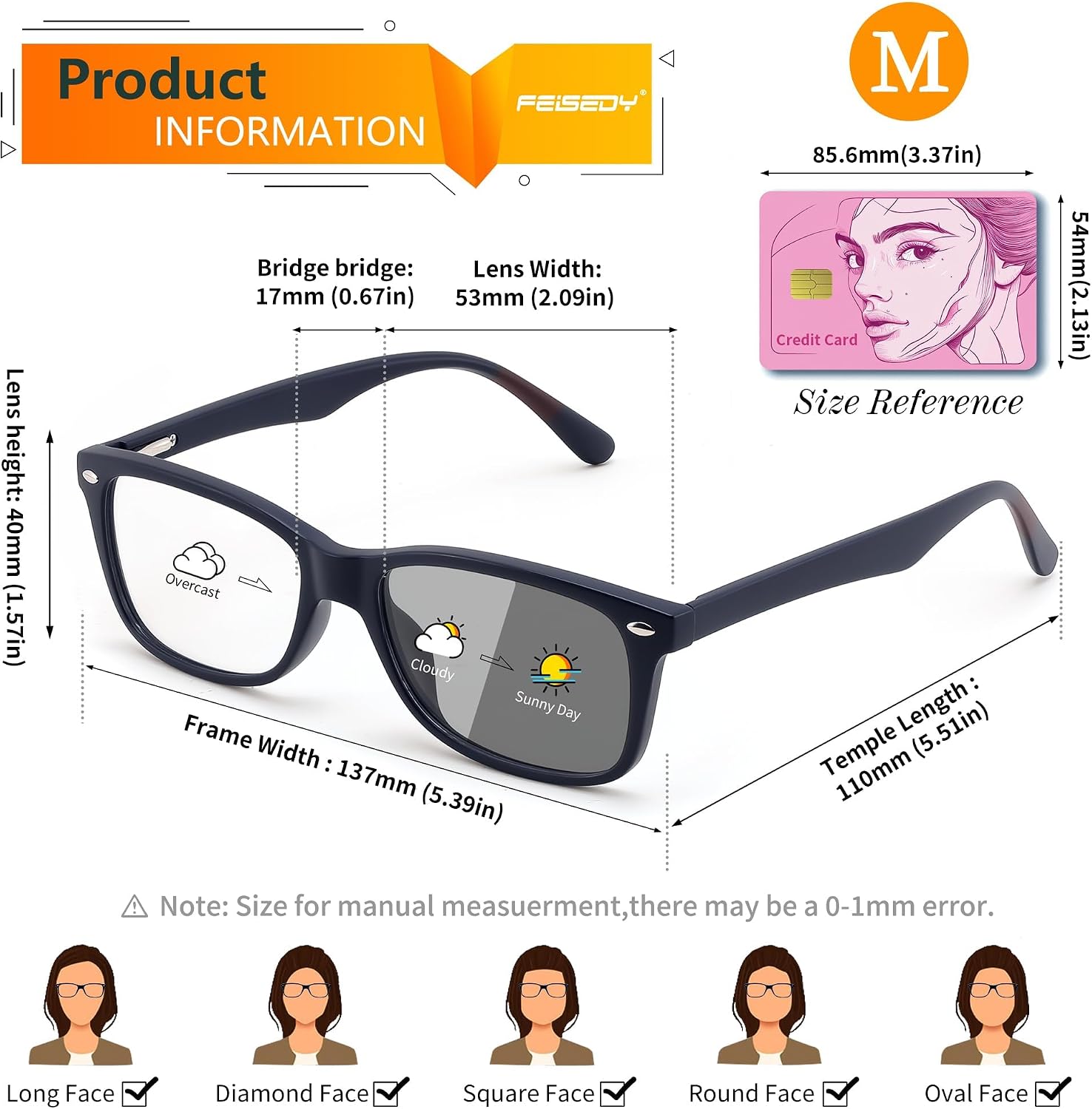 商品图片 17 | B0GKNCMTFX | FEISEDY Blue Light Blocking Photochromic Glasses UV400 Protection B1264