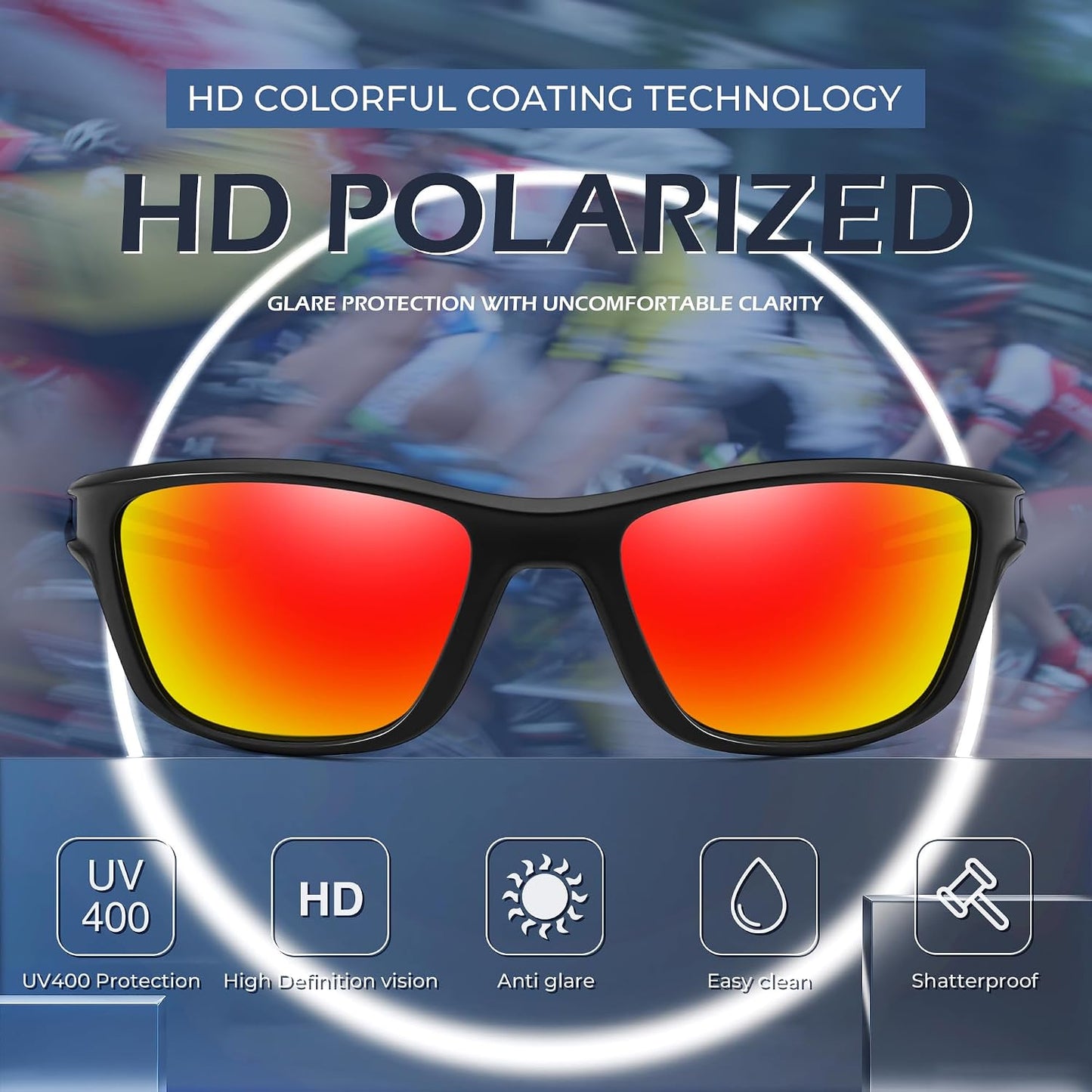 商品图片 11 | B0CTXW1SQG | FEISEDY Sports Polarized Sunglasses For Men Women Cycling Driving Fishing Running UV400 Protection B0125