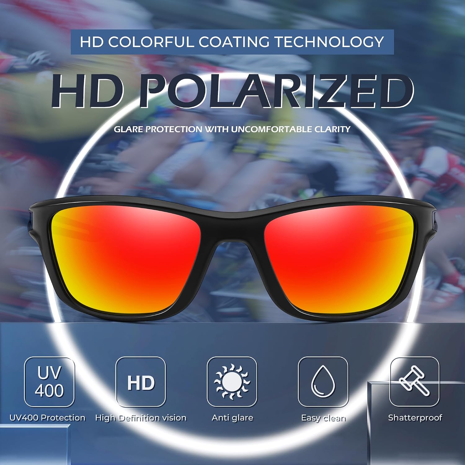 商品图片 11 | B0CTXW1SQG | FEISEDY Sports Polarized Sunglasses For Men Women Cycling Driving Fishing Running UV400 Protection B0125