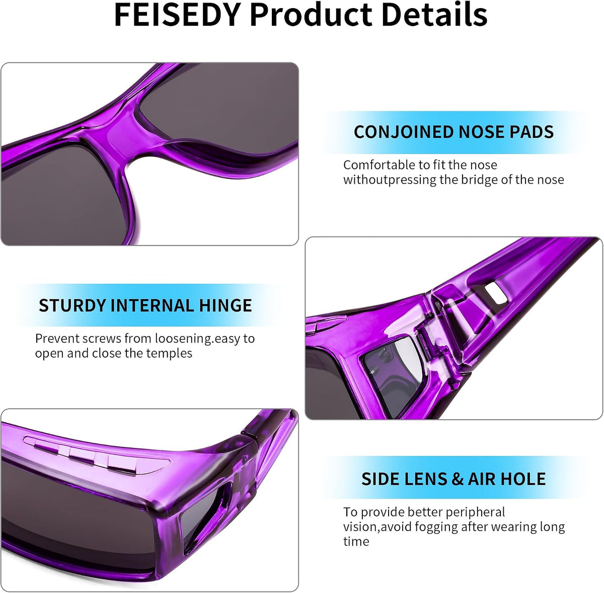 ÉÌƷͼƬ 72 | B089YRDYMP | FEISEDY Polarized Fit Over Glasses Sunglasses Men Women Wrap Around B2593