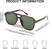 ÉÌƷͼƬ 39 | B0B3XKHTR1 | FEISEDY Retro Square Aviator Sunglasses Women Men 70s Vintage Trendy Plastic Frame Sun Glasses B2835