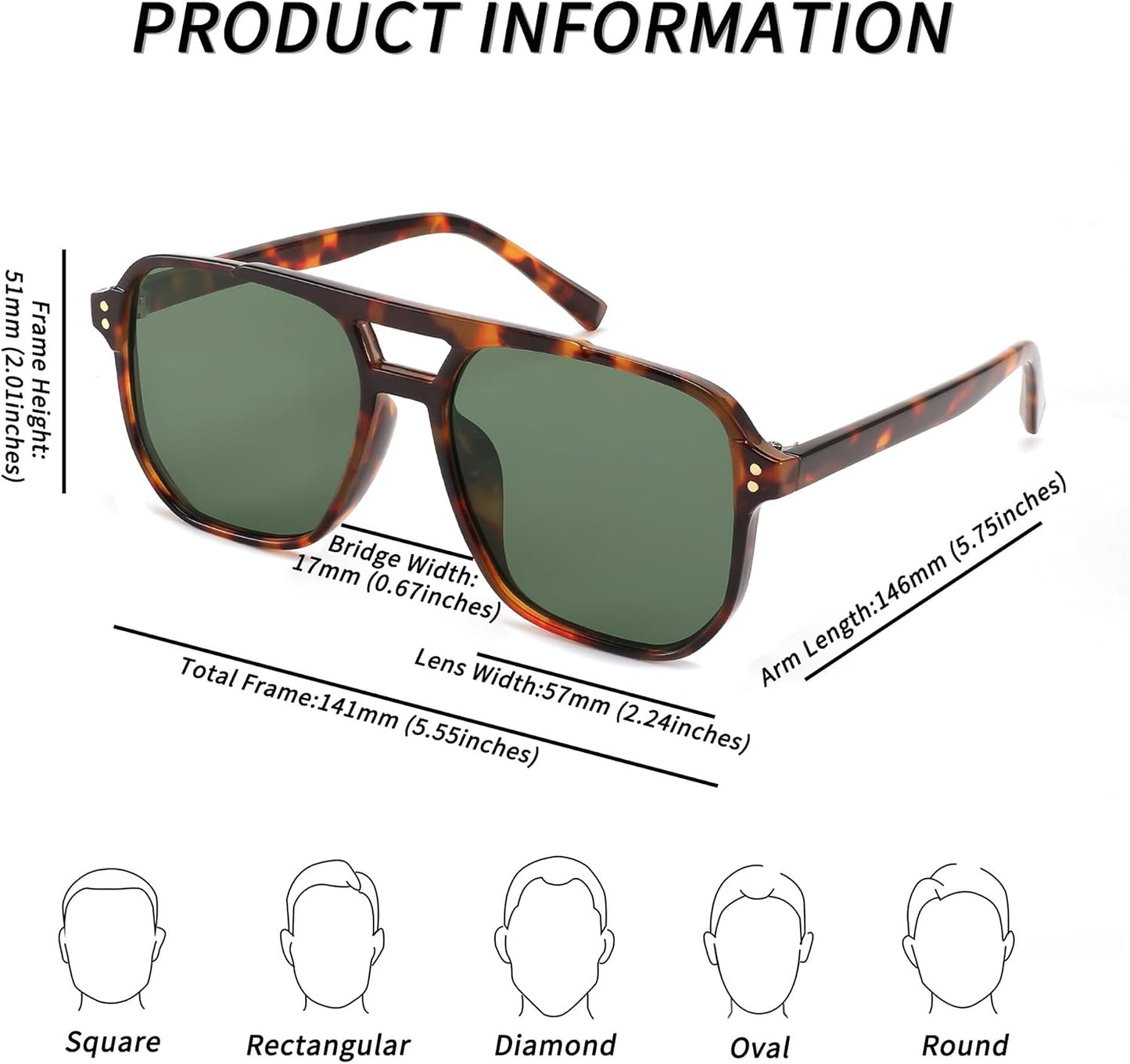 商品图片 45 | B09J8999GR | FEISEDY Retro Square Aviator Sunglasses Women Men 70s Vintage Trendy Plastic Frame Sun Glasses B2835