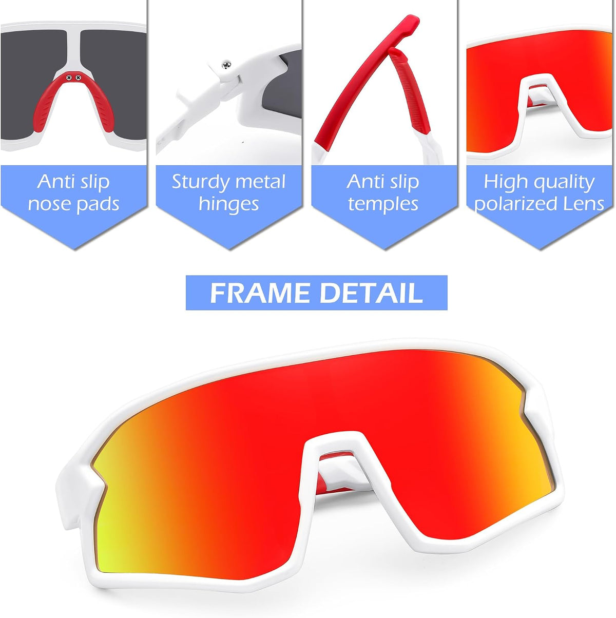 ÉÌƷͼƬ 68 | B0D73JNPNN | FEISEDY Kids Sunglasses Polarized Youth Baseball Sunglasses Sports Cycling Glasses for Boys Girls Age 4-8 B0183