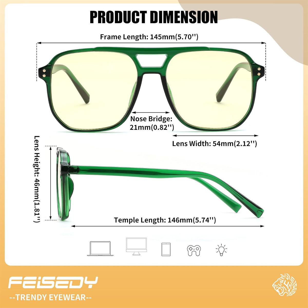 ÉÌƷͼƬ 79 | B0GCVQFPW9 | FEISEDY Blue Light Glasses for Computer Gaming Anti Eyestrain Glasses G2835