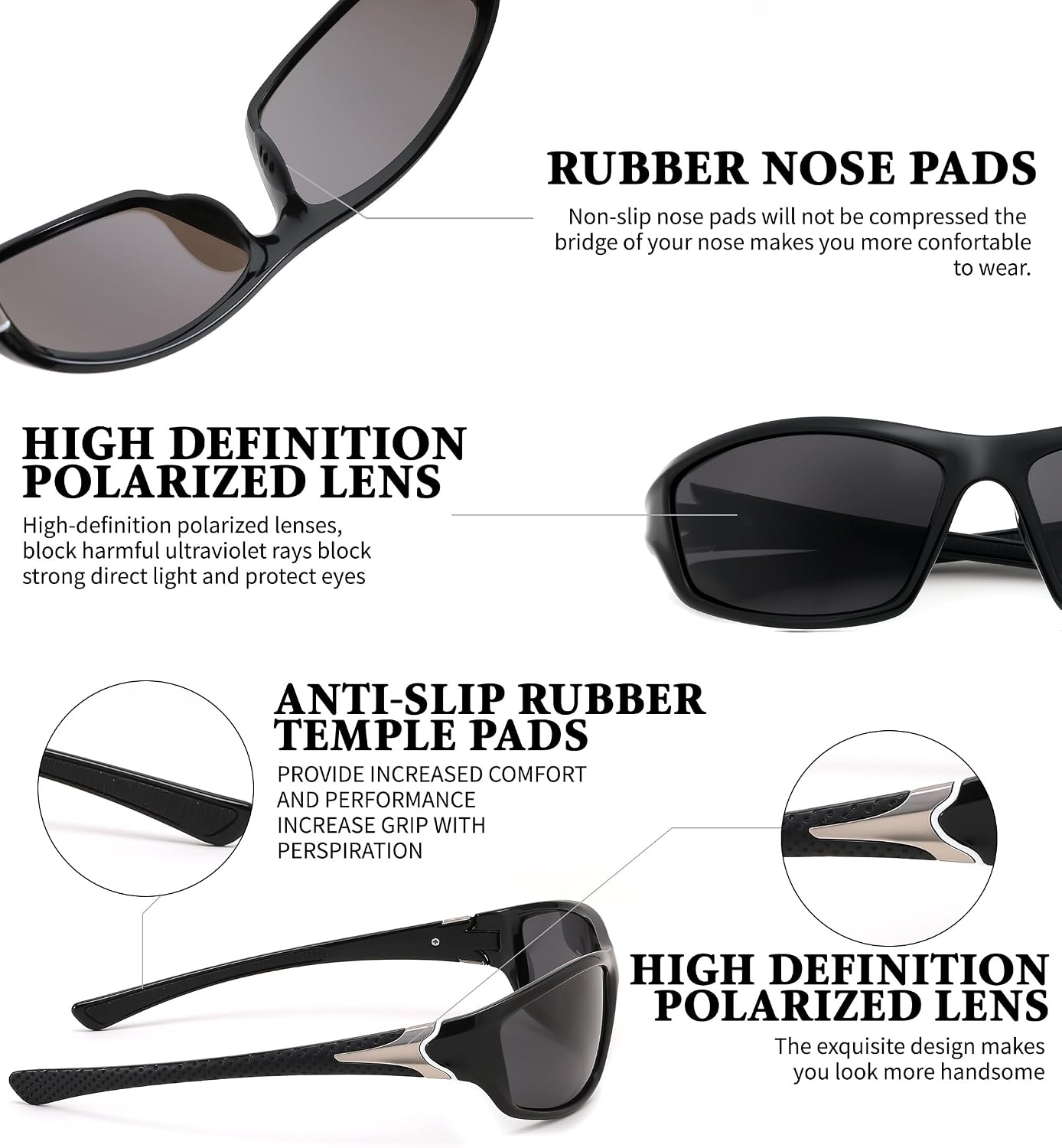 商品图片 71 | B09CT4VMCM | FEISEDY Classic Men Polarized Sports Sunglasses Night Driving Yellow Lenses Cycling Fishing Driving Glasses B2674