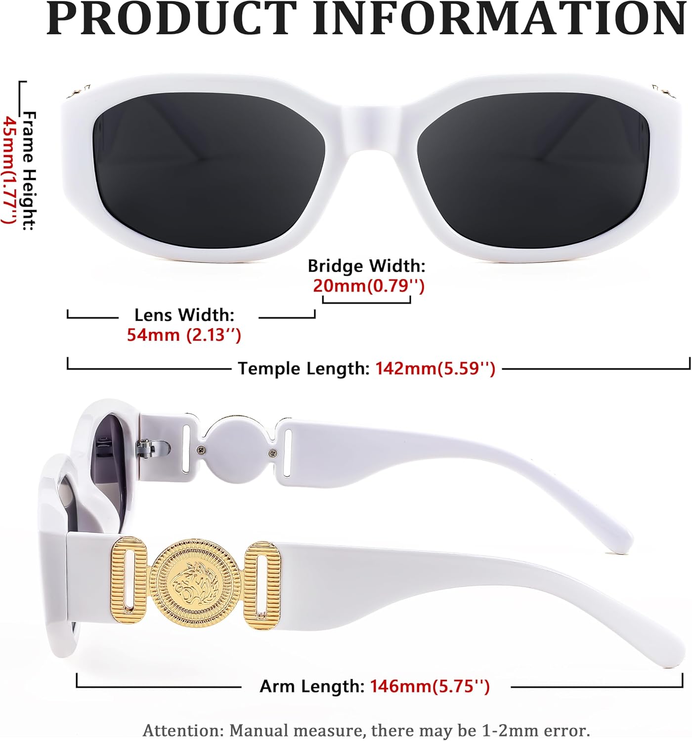 商品图片 81 | B0B5V7T75J | FEISEDY Retro Trendy Rectangle Sunglasses Women Men Narrow Shades B2322