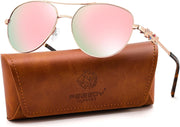 Rose Gold-pink / 59 Millimeters | B0H4QTS7R3 | FEISEDY Retro Aviator Sunglasses for Women Men UV400 Shades B0409