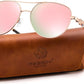 Rose Gold-pink / 59 Millimeters | B0H4QTS7R3 | FEISEDY Retro Aviator Sunglasses for Women Men UV400 Shades B0409