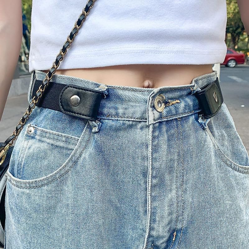 商品图片 2 | B0FQ2SBWQJ | No Buckle Elastic Belt for Men & Women – Stretch Adjustable Invisible Belts for Jeans & Pants