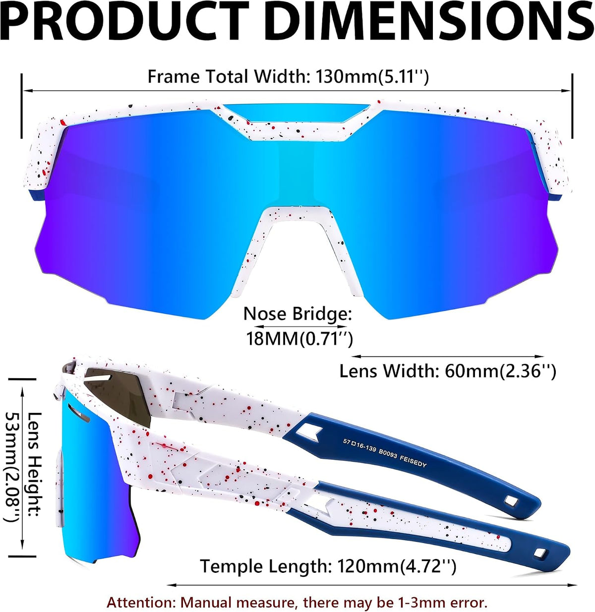 ÉÌƷͼƬ 29 | B0CCJ9N8C5 | FEISEDY Kids Sports Sunglasses UV400 for Youth, Ages 8-16 B0048