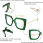商品图片 25 | B08DF5QRXC | FEISEDY Oversized Square Blue Light Blocking Glasses Eye Strain Glare Pearl Inlay Arm Cat Eye Fashion Eyewear B2639
