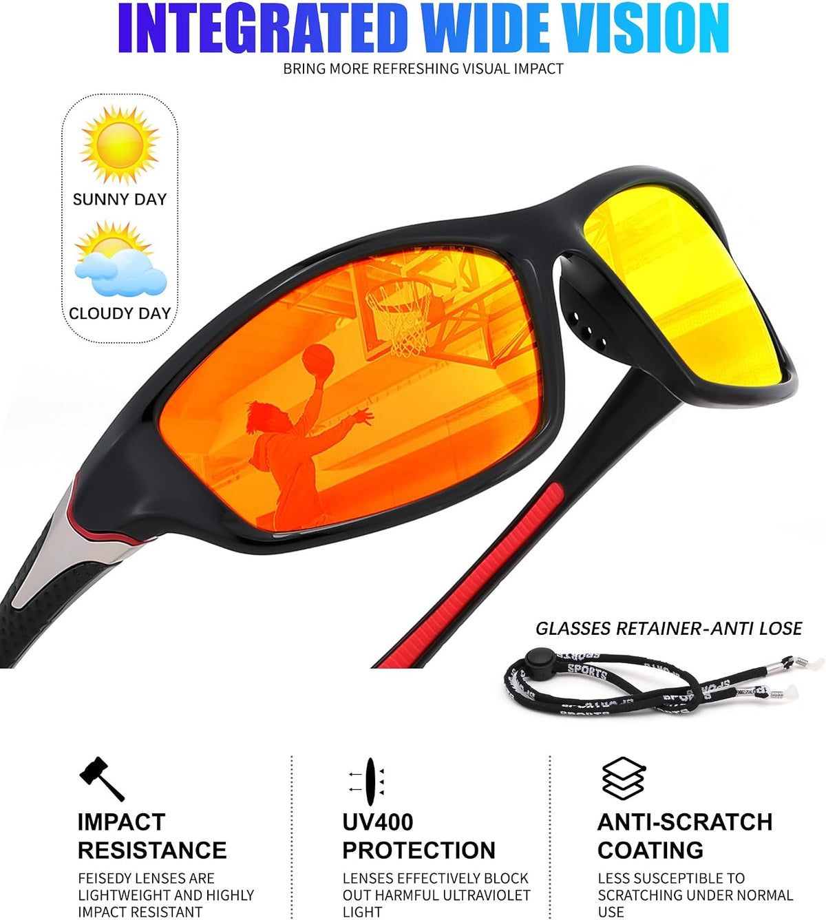 ÉÌƷͼƬ 16 | B0FG2NFPX3 | FEISEDY 3 Pack Polarized Sports Sunglasses for Men, Wrap Around Frame, UV400 Protection, Fishing Driving Cycling B2674