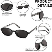ÉÌƷͼƬ 5 | B0GY44LNSR | FEISEDY Retro Polarized Oval Sunglasses Women Men UV400 Protection B0447