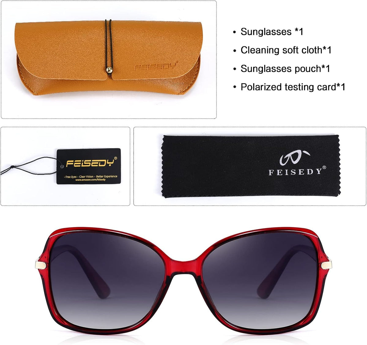 ÉÌƷͼƬ 45 | B09KC567VY | FEISEDY Womens Polarized Sunglasses UV400 Anti Glare Fashion Shades