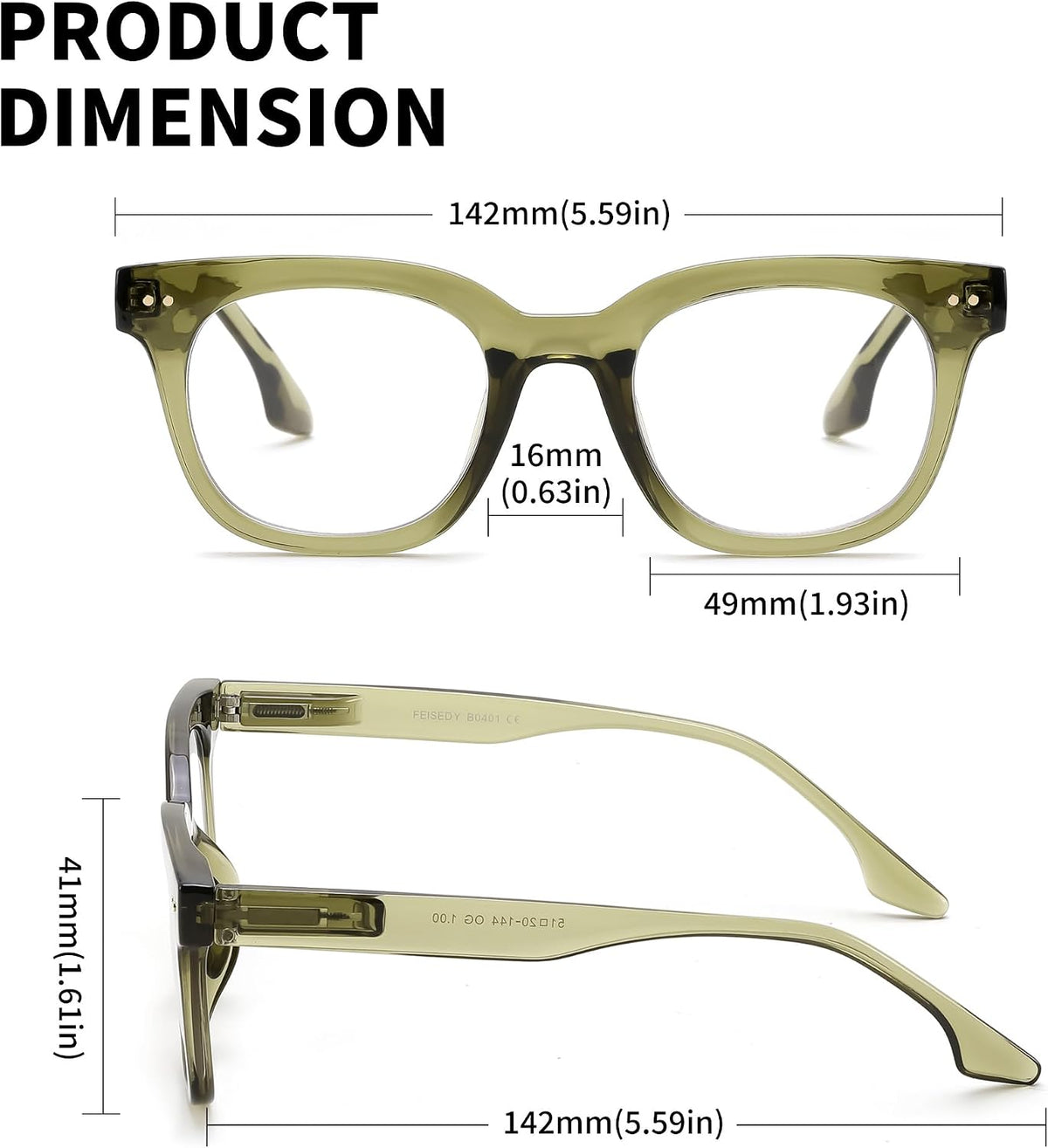 商品图片 19 | B0HCTFJTY2 | FEISEDY Blue Light Blocking Reading Glasses for Women Men B0401