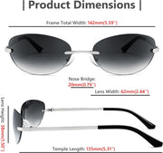 ÉÌƷͼƬ 27 | B0BZPBKFF1 | FEISEDY Trendy Rimless Oval Sunglasses for Women Men Retro 90s Eyewear Frame Y2K Glasses B2393