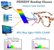 ÉÌƷͼƬ 24 | B082SVW71F | FEISEDY Retro Reading Glasses Thick Square Big Frame Blue Light Blocking Lens Anti Glare Digital Eyestrain B2534