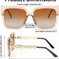 商品图片 62 | B08HVPGJW5 | FEISEDY Sunglasses Womens Trendy, Oversized Square Shades, Pearl Inlay Cat Eye Frame UV400 Protection B2625