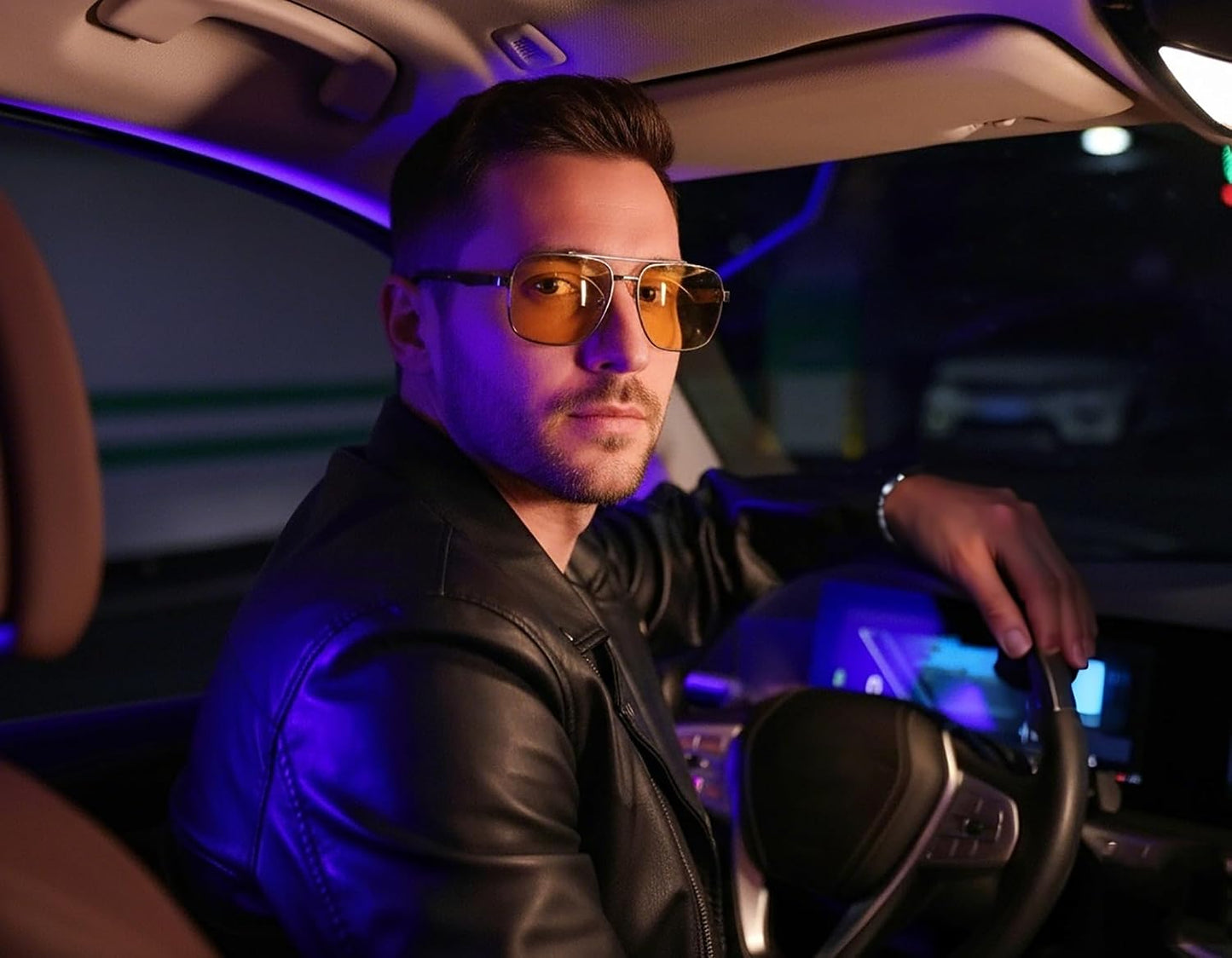 商品图片 2 | B0D6RBYFQB | FEISEDY Polarized Aviator Photochromic Sunglasses Men Women for Day and Night Driving Metal Frame B0172