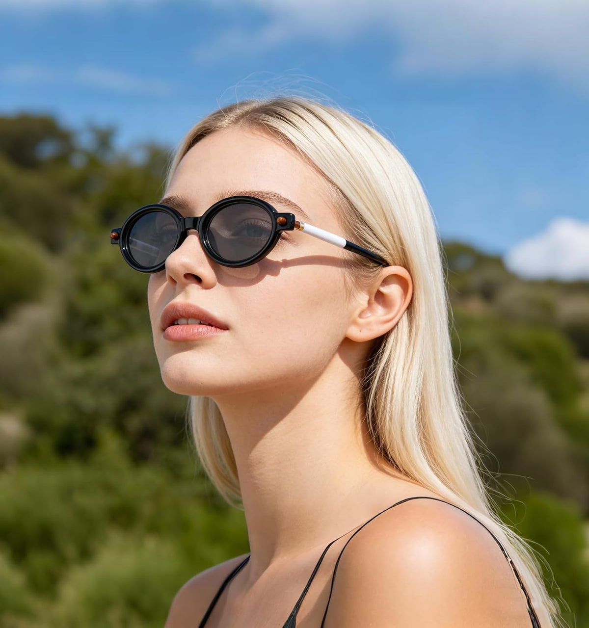 ÉÌƷͼƬ 55 | B0DTHVTKB5 | FEISEDY Retro Oval Sunglasses for Women 90s Narrow Round Lightweight Shades Y2k Trendy Sunnies B1171