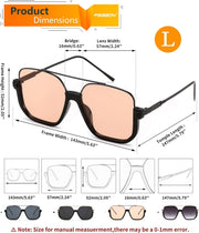 ÉÌƷͼƬ 27 | B0GXYGJLHV | FEISEDY Retro Square Aviator Sunglasses for Women Men Y2K Oversized B0432