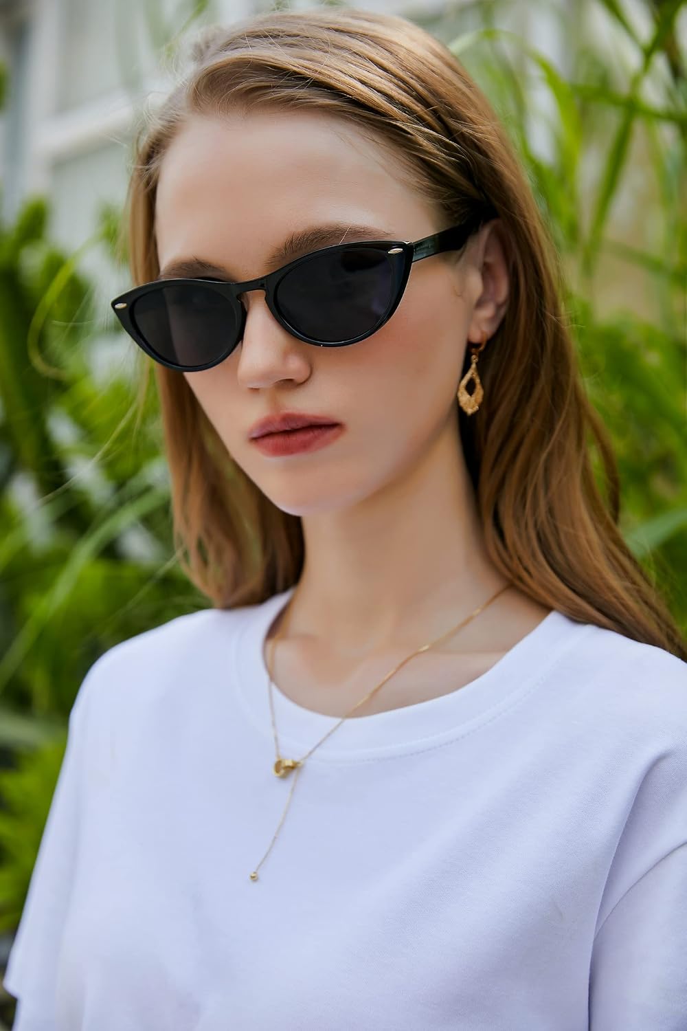 ÉÌƷͼƬ 26 | B08B8G5GR9 | FEISEDY Retro Cat Eye Sunglasses Women Men Vintage Small Cateye UV400 Sunglasses B2617
