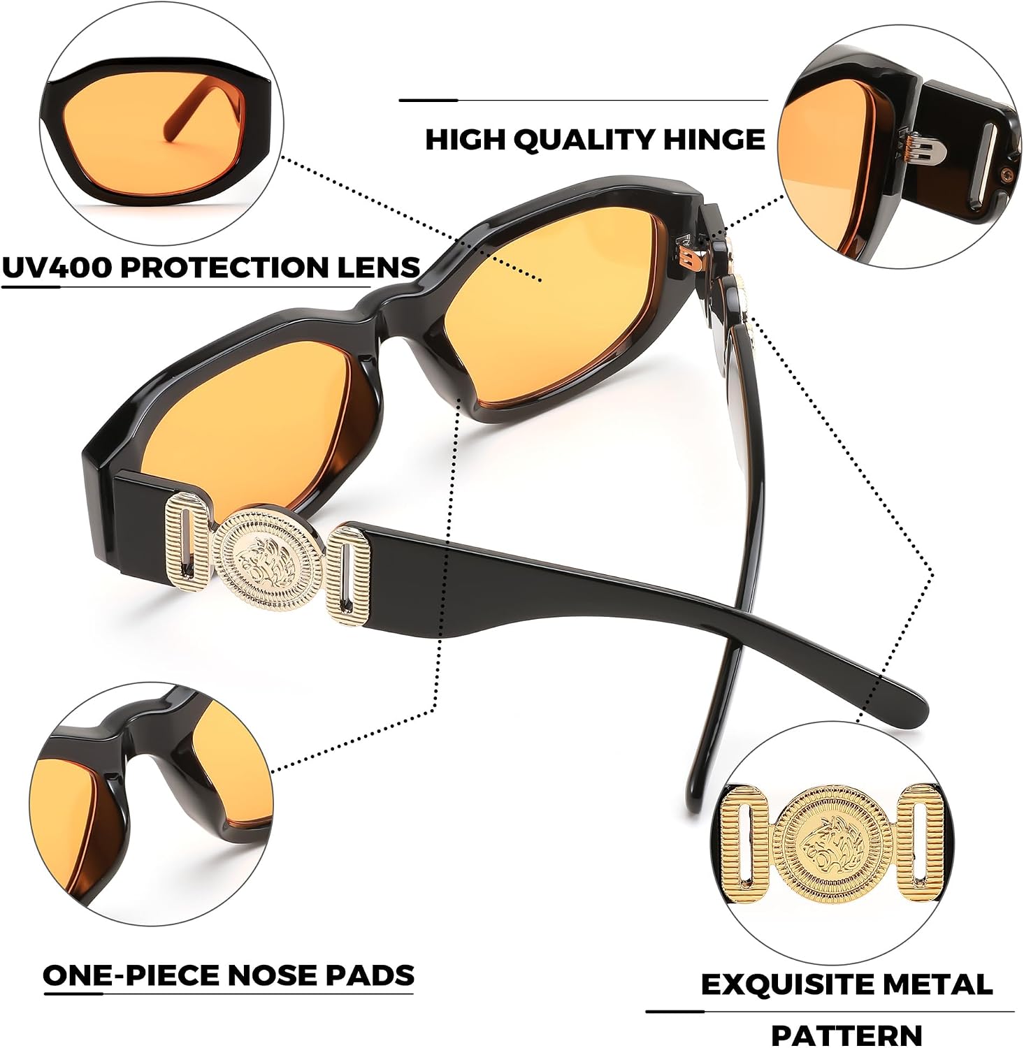 商品图片 70 | B0B5V7T75J | FEISEDY Retro Trendy Rectangle Sunglasses Women Men Narrow Shades B2322