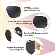 ÉÌƷͼƬ 19 | B0CP2666ZB | FEISEDY Trendy Aviator Sunglasses for Women Men Retro Metal Rimless Frame Square Shades B2985