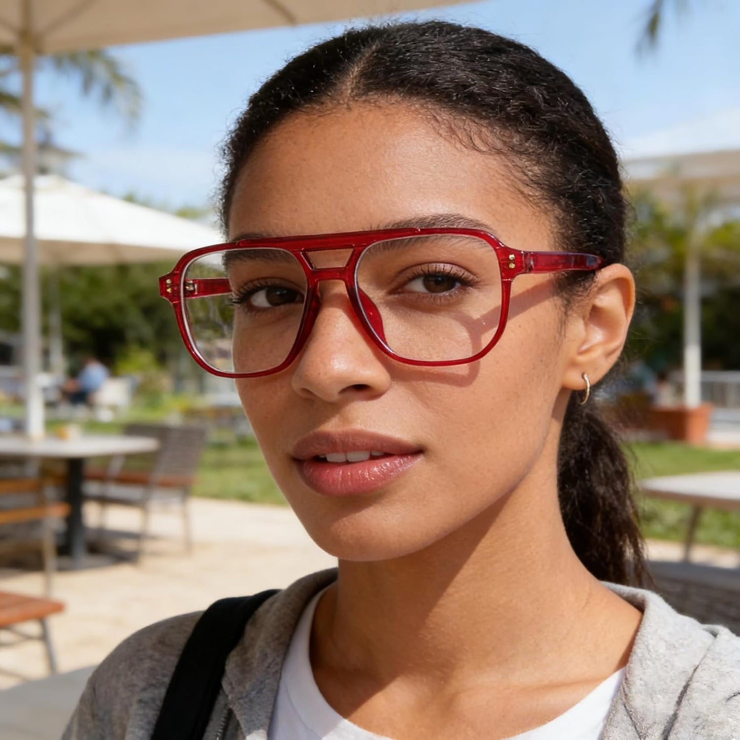 商品图片 18 | B0C6ZZXZ3F | FEISEDY Blue Light Glasses for Women Men Oversized Pilot Lightweight B2866